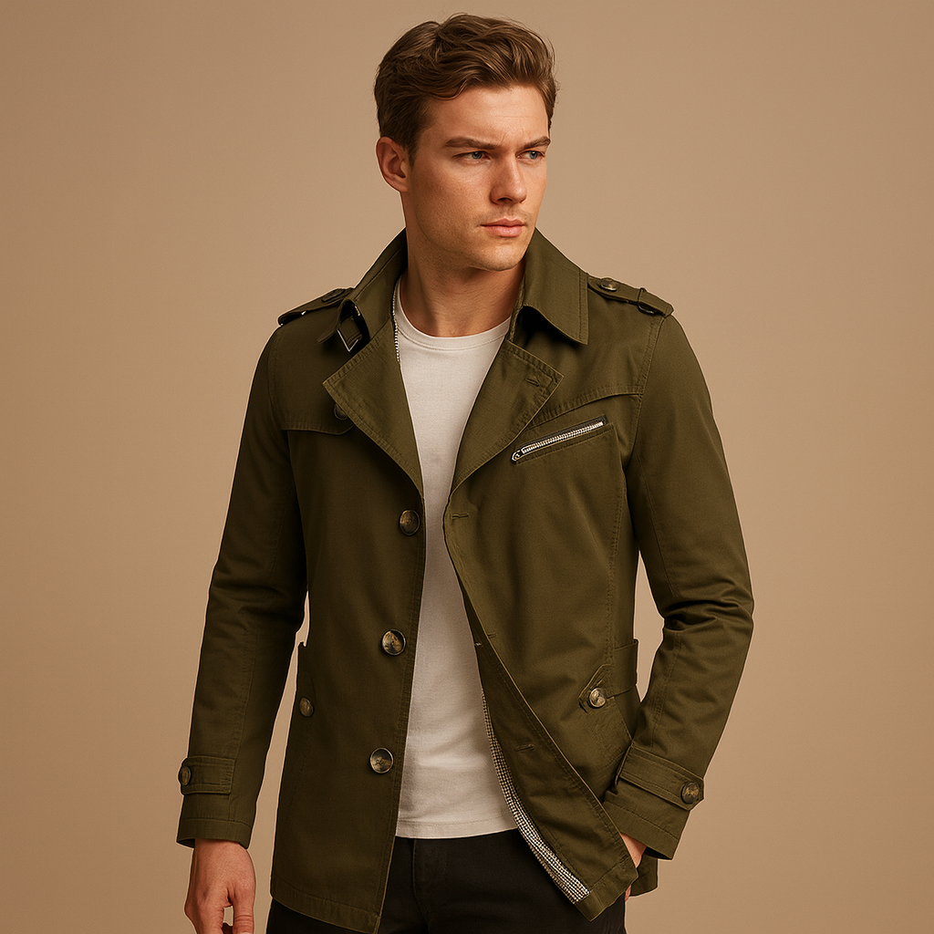 Men's Waterproof Trench Coat | Classic Long Raincoat