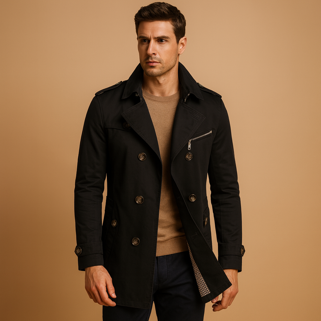 Men's Waterproof Trench Coat | Classic Long Raincoat