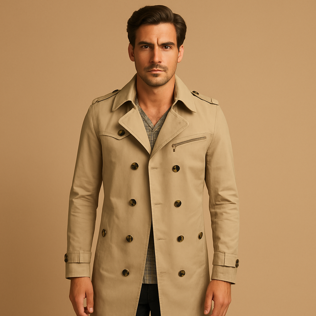 Men's Waterproof Trench Coat | Classic Long Raincoat
