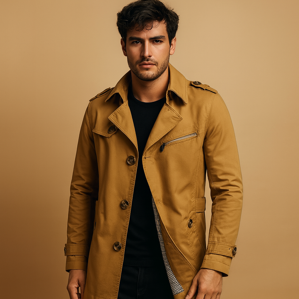 Men's Waterproof Trench Coat | Classic Long Raincoat