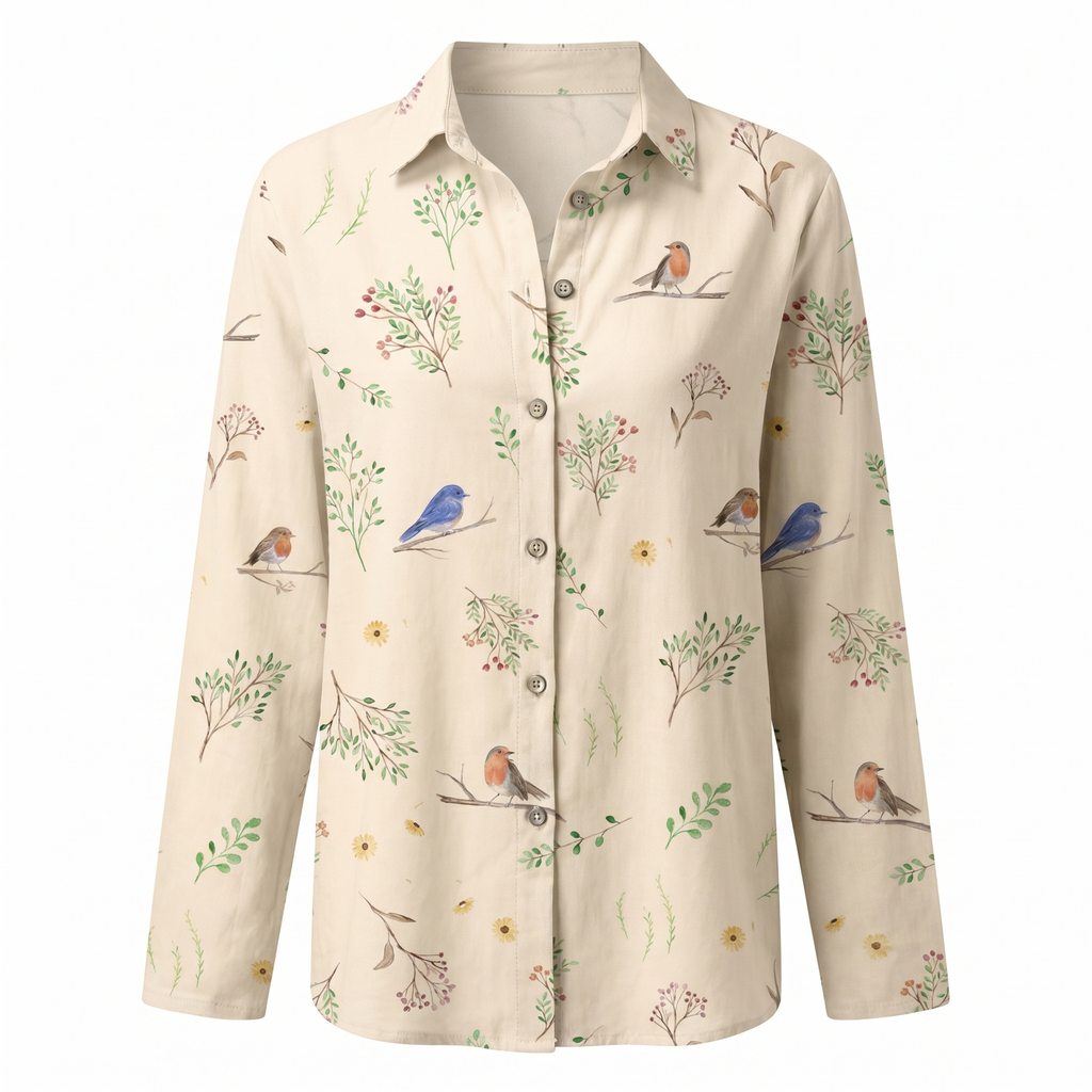Abstract Print Split Neck Blouse for Women