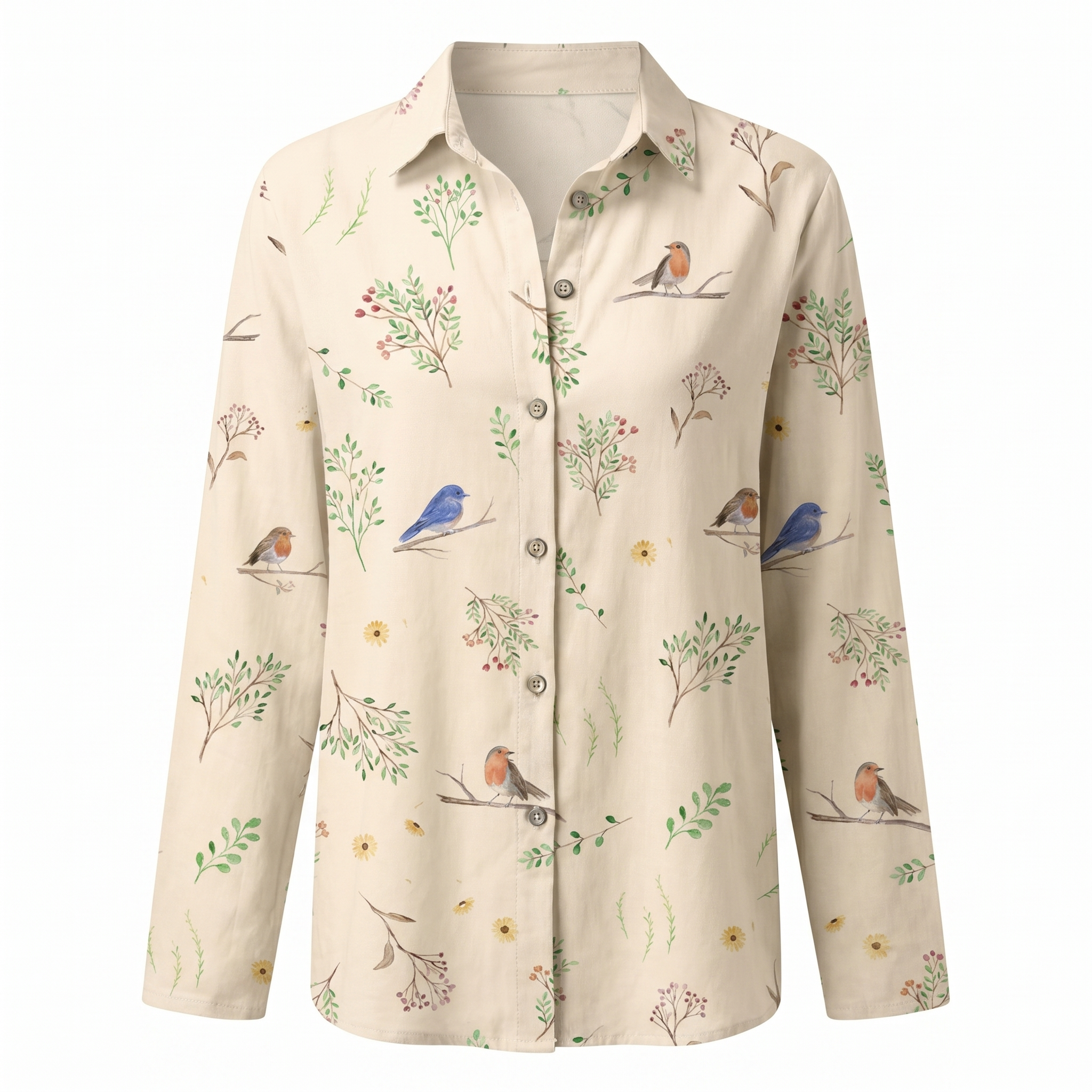 Abstract Print Split Neck Blouse for Women