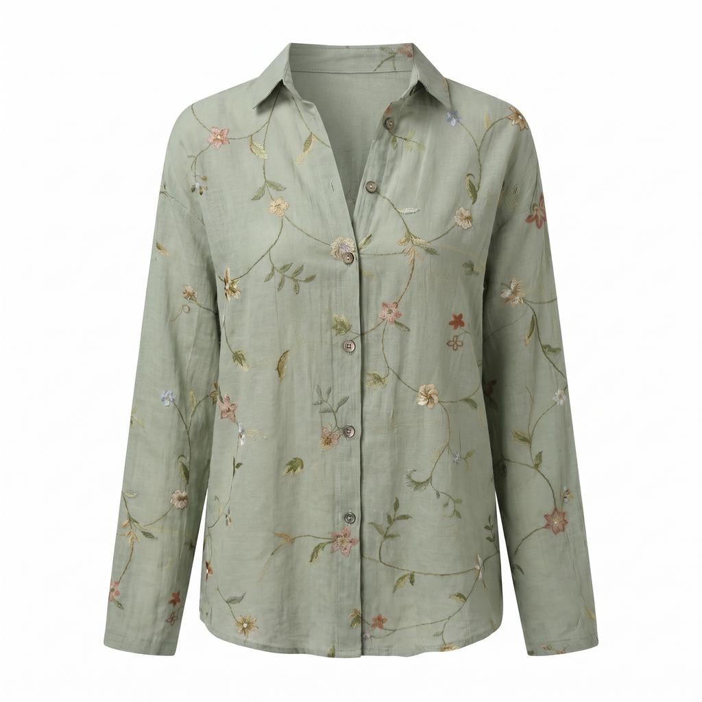 Abstract Print Split Neck Blouse for Women