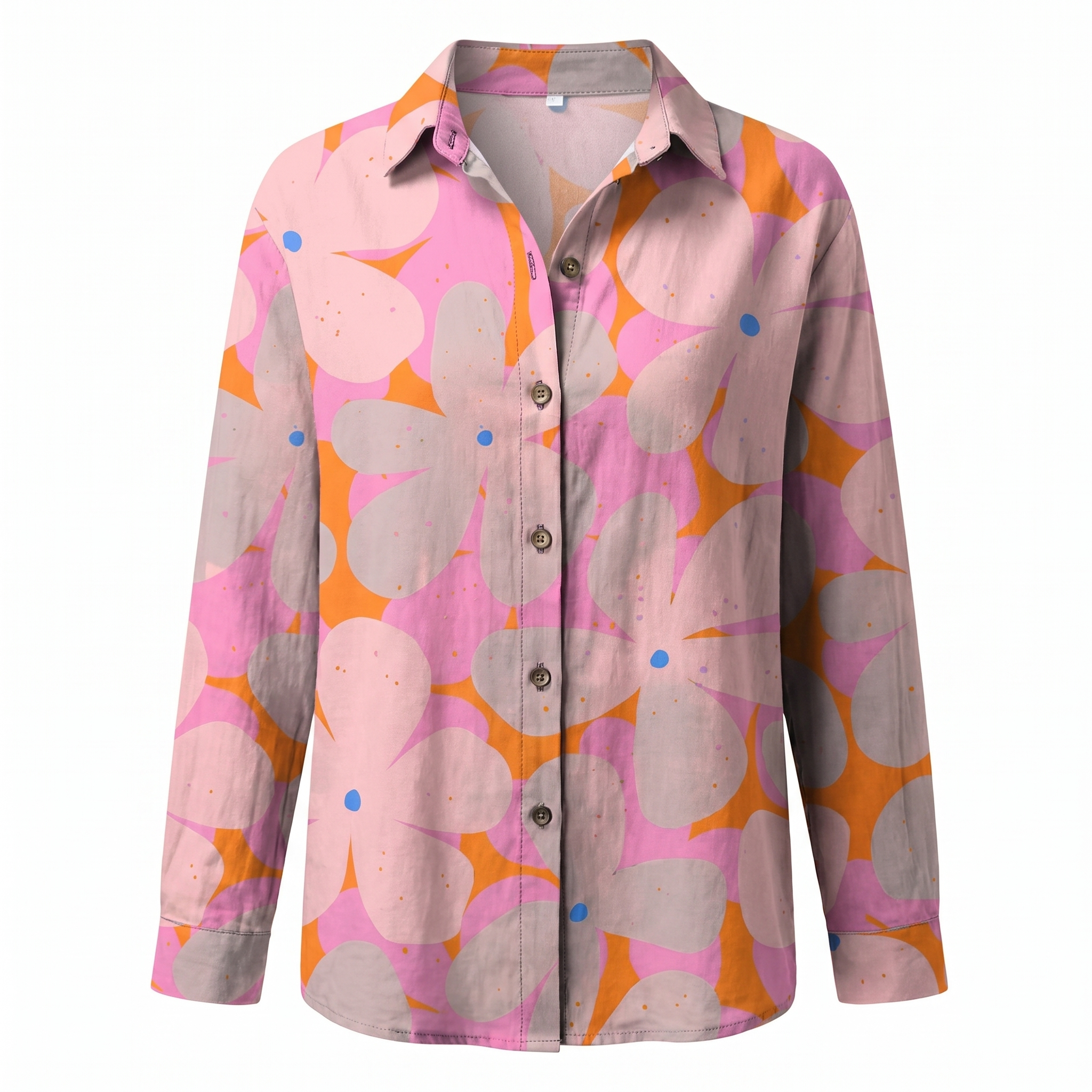 Abstract Print Split Neck Blouse for Women