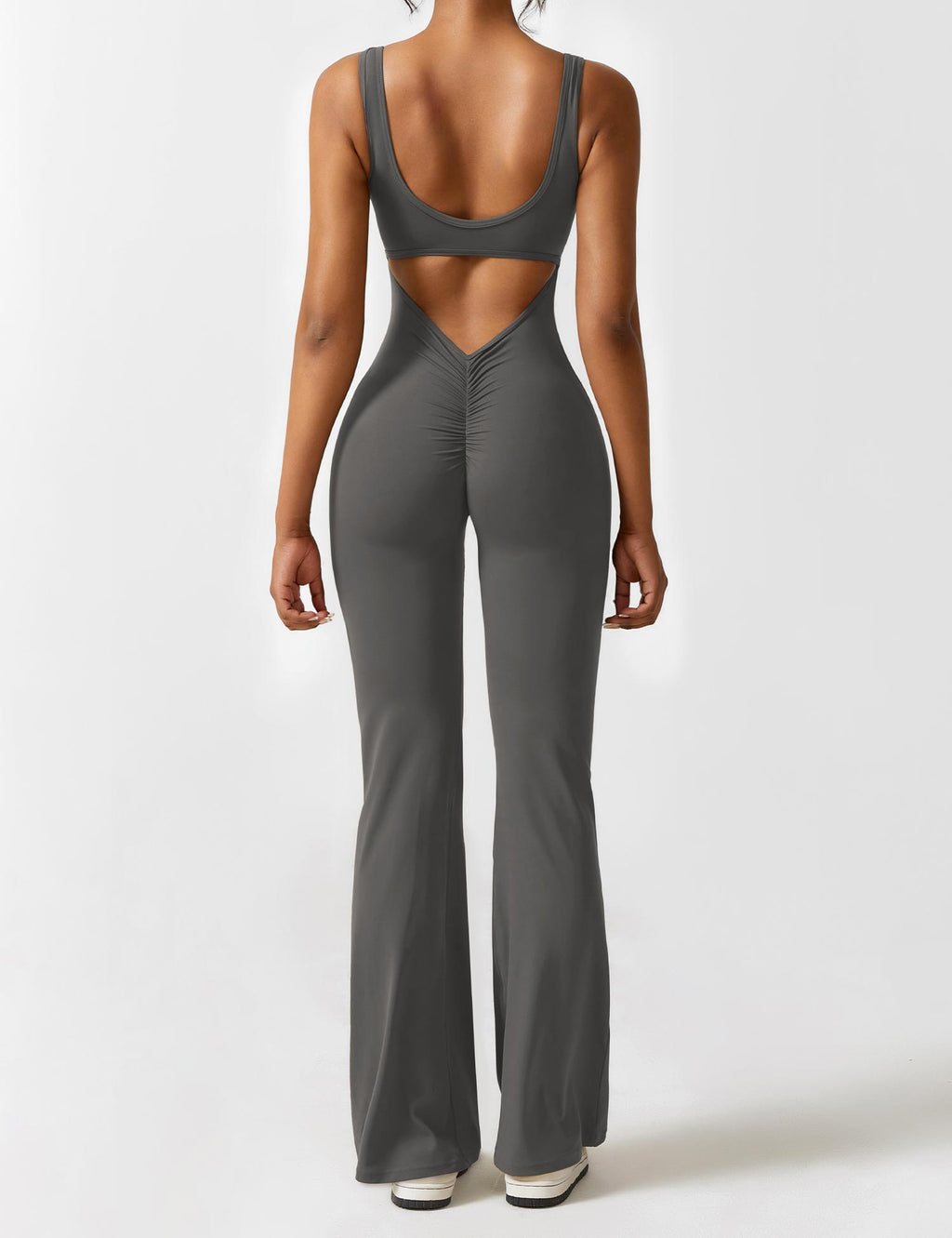 Open Back Flared Leg Jumpsuit for Women | Athleisure Workout Collection