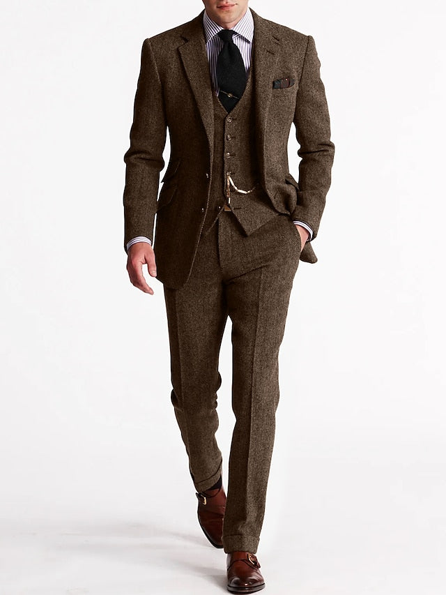 Slim Fit Tailored Blazer and Pants Two Piece Set for Men | Business Wear